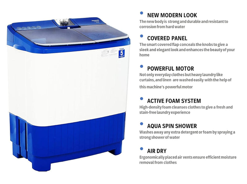 Panasonic 8 kg 5 Star Semi-Automatic Top Loading Washing Machine (NA-W80B5ARB)