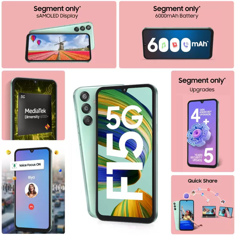 Samsung Galaxy F15 5G | 6GB+128GB | Jazzy Green