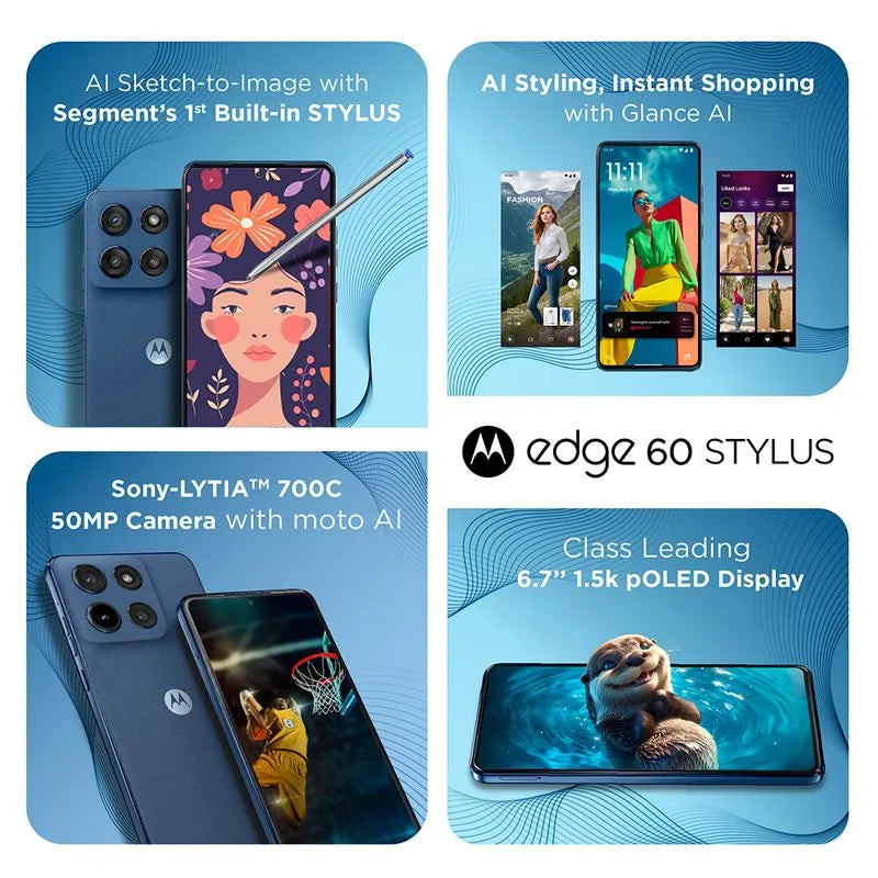 Motorola edge 60 Stylus | 8GB+256GB | PANTONE Gibraltar Sea