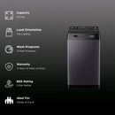 Haier 10.5 kg 5 Star Fully Automatic Top Load Washing Machine | HWM105-H688BK