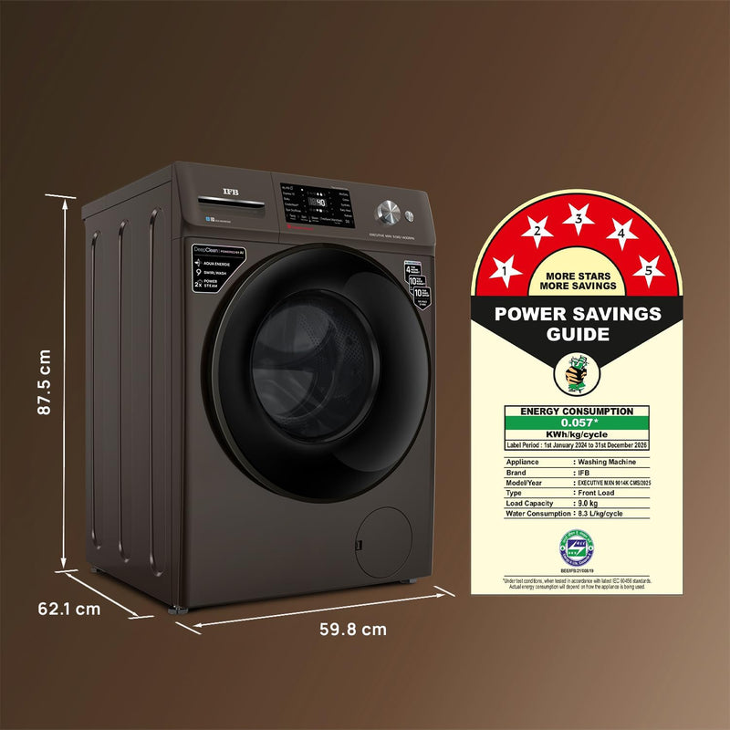 IFB Deep Clean | 9kg Front Load | Washing Machine with Power Steam