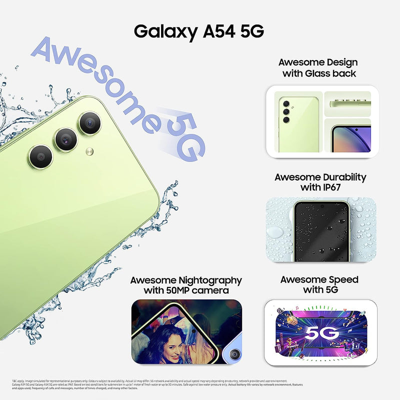 Samsung Galaxy A54 5G (8GB, 128GB Storage) Black