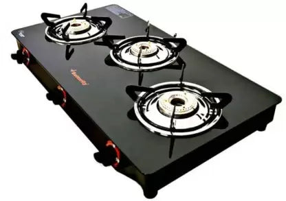 Butterfly Trio 3 Burner Glass Manual Gas Stove (TRIO 3B GLASS TOP)