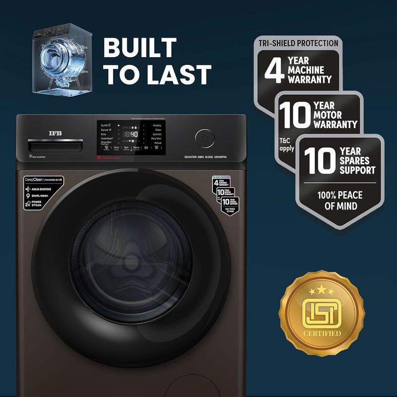 IFB Deep Clean |8 kg Front Load | Washing Machine with Eco Inverter Motor