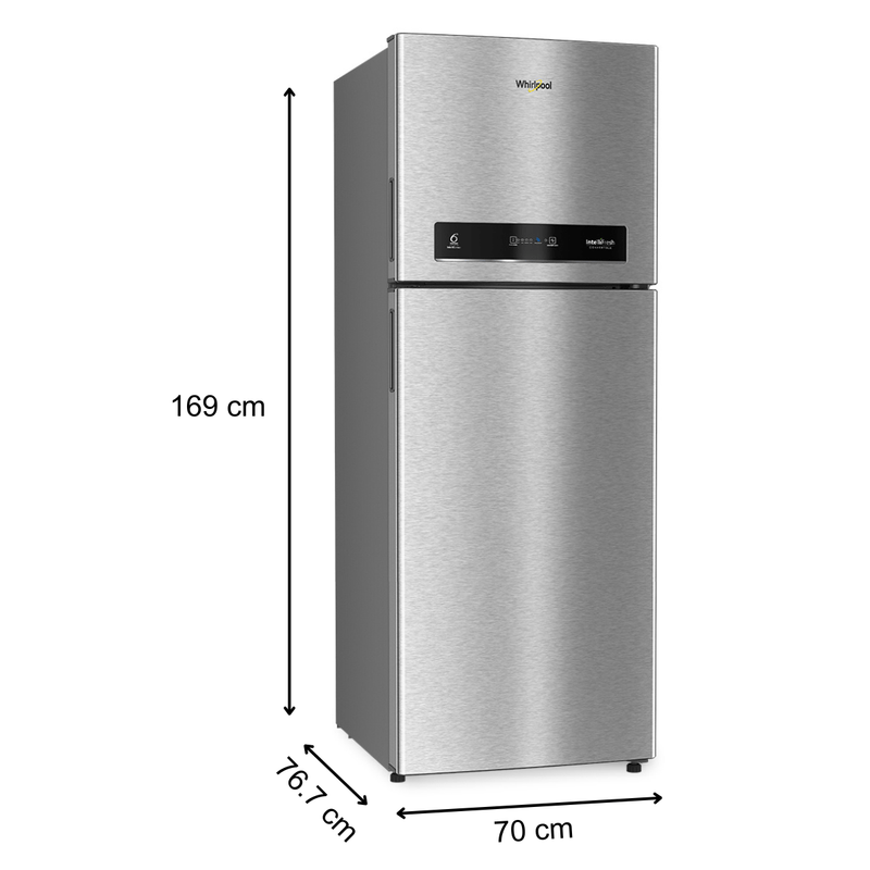 Whirlpool Intellifresh 411L, 2 Star Frost Free Double-Door Refrigerator (21690) Alpha Steel