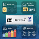 Samsung 1.5 Ton 3 Star Bespoke AI Inverter Split AC (AR50H18D13HNNA-XNA)