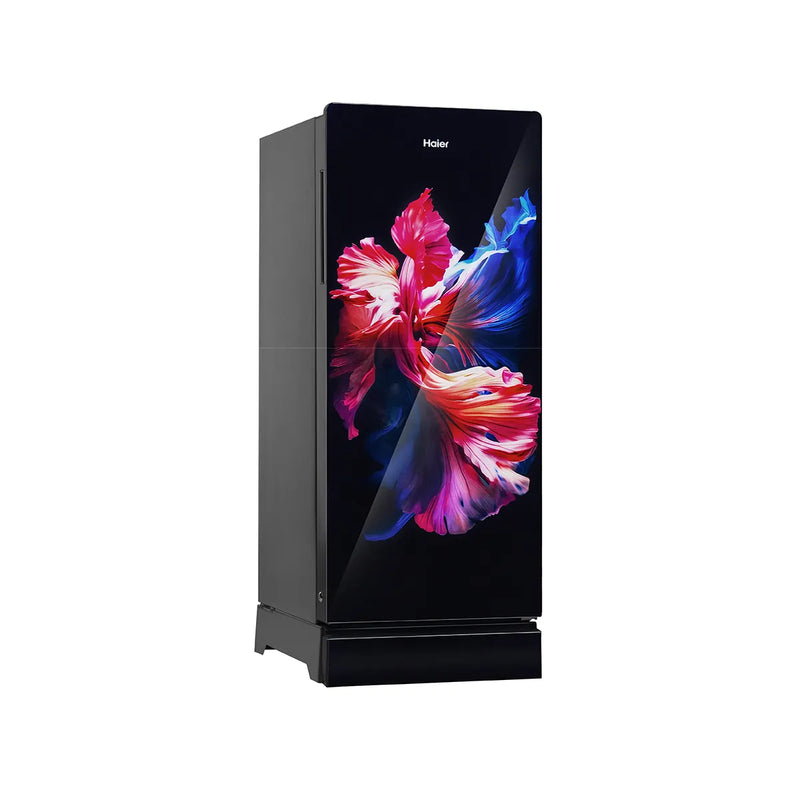 Haier 190 L, 3 Star, Wave Glass Finish, Direct Cool Single Door Refrigerator with Base Drawer (HRD-2103PWG-P)