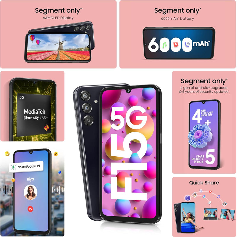 Samsung Galaxy F15 5G | 6GB+128GB | Ash Black