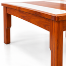 Darling Calia Dining Table, Mahogany Wood with Tile Top