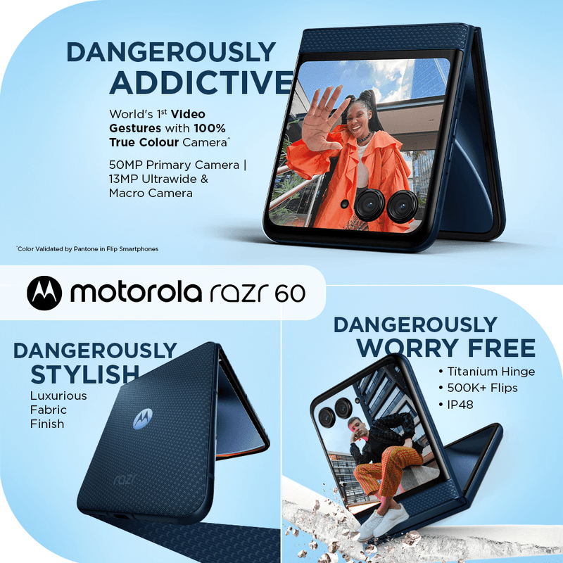 Motorola Razr 60 5G | (8GB RAM + 256GB) | Pantone Gibraltar Sea