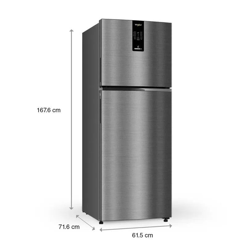 Whirlpool Intellifresh Pro 308L 2 Star Convertible Frost Free Double-Door Refrigerator (21818) Omega Steel