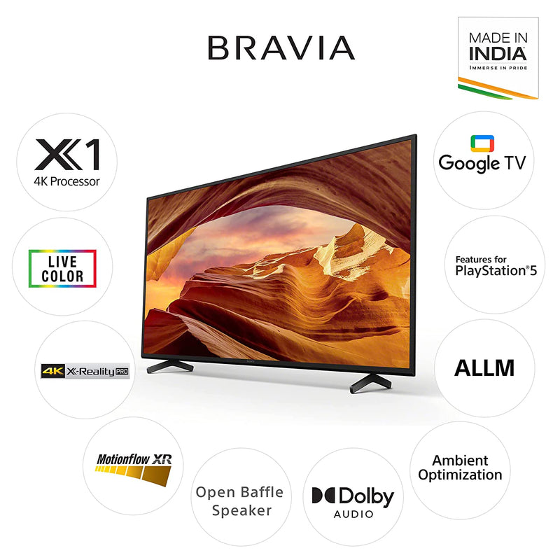 Sony Bravia 108 cm (43 inches) 4K Ultra HD Smart LED Google TV KD-43X70L (Black)