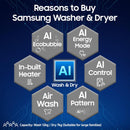 Samsung 12 kg (Wash) / 7 kg (Dry) Front Load Washer Dryer Combo, Q-Drive, (WD12FB7B34GBTL)