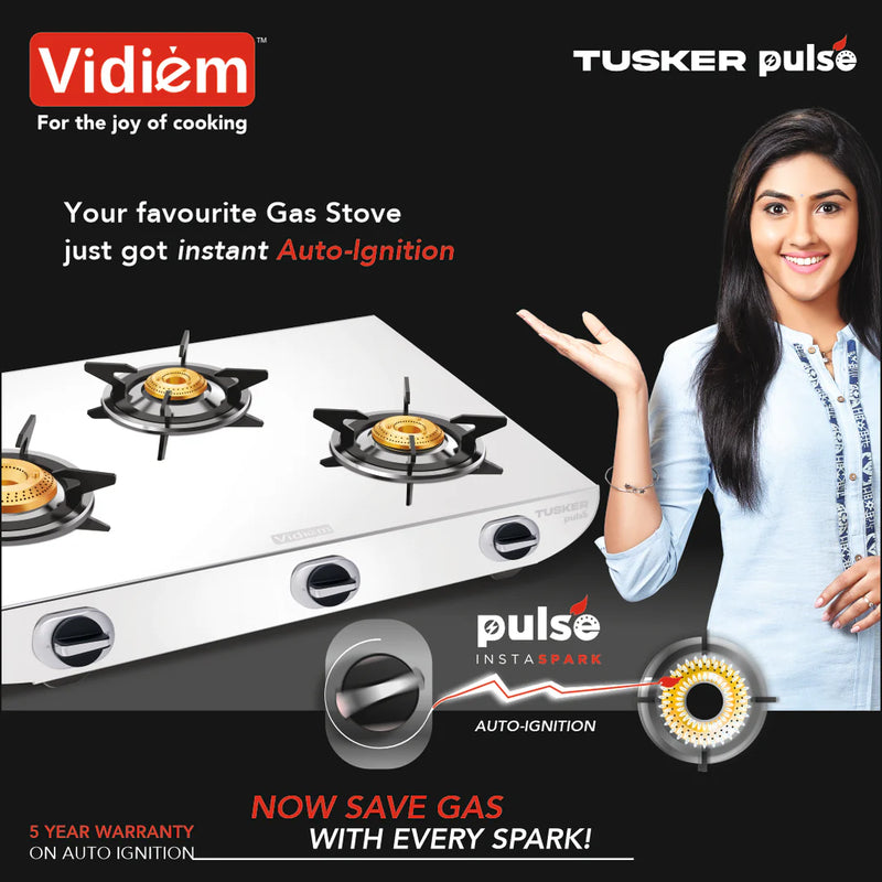 VIDIEM TUSKER PULSE 3 BURNER GAS STOVE (VIDIEM TUSKER PULSE 3B SS)