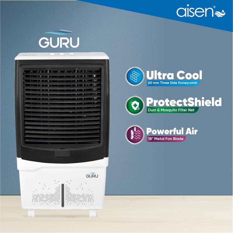 AISEN 120 L For Home Office Desert Air Cooler (AISEN AC2DMH811 GURU 120L)White Gray