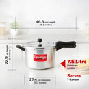 Prestige Svachh Aluminium Anti Bulge Gas and Induction Compatible Pressure Cooker, 7.5 L (Silver)