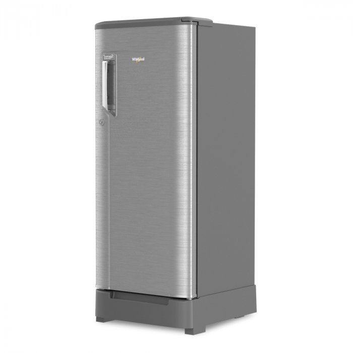 Whirlpool Icemagic Powercool 184L, 3 Star Single-Door Refrigerator with Base Drawer (72516) Lumina Steel