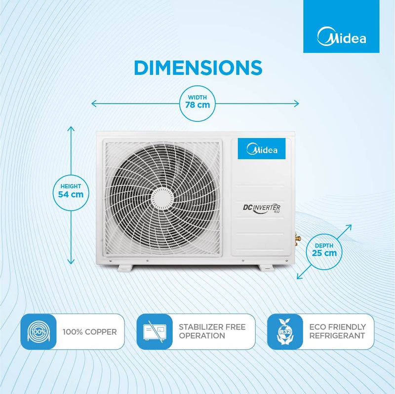 Midea 1 Ton 3 star Inverter Split AC (12K SANTIS NEO DLX)