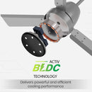 Crompton Energion NITEO 5S 1200mm 3 Blade BLDC Motor Ceiling Fan with Remote - Matte Grey