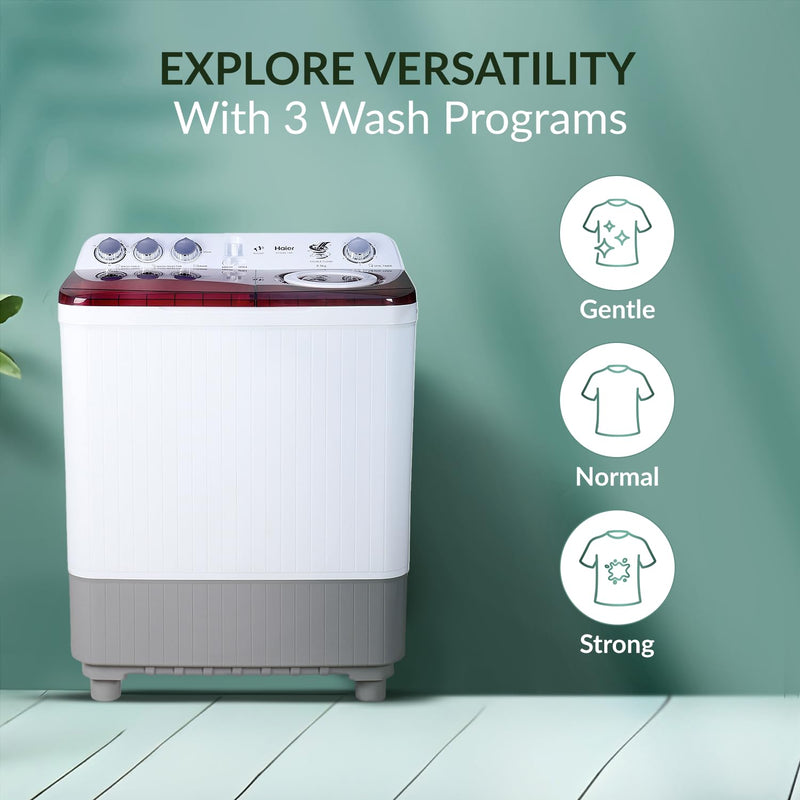 Haier 8.5 Kg 5 Star Oxyi Dry Technology Semi Automatic Top Loading Washing Machine (HTW85-186BBK)