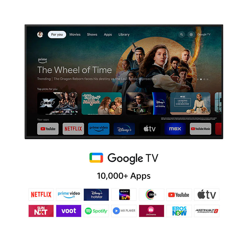 Sony 108 cm (43) BRAVIA 3 4K Ultra HD Smart LED Google TV K-43S30 (Black) | K-43S30 IN5