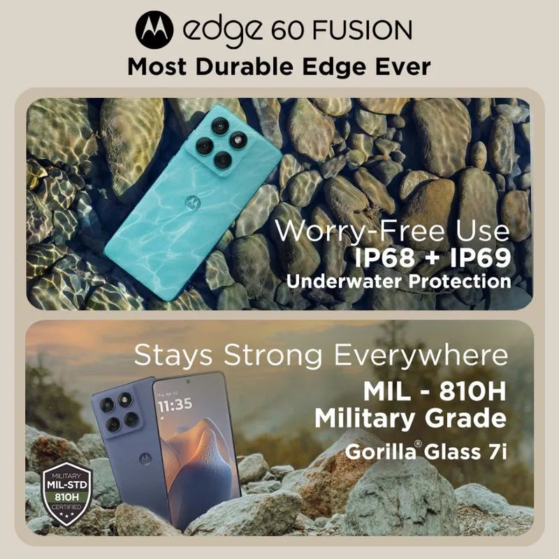Motorola edge 60 Fusion 5G | 8GB+256GB | Pantone Mykonos Blue