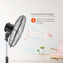 Orient Tornado II 450mm 3 Blade High Speed Pedestal Fan - Black Guard