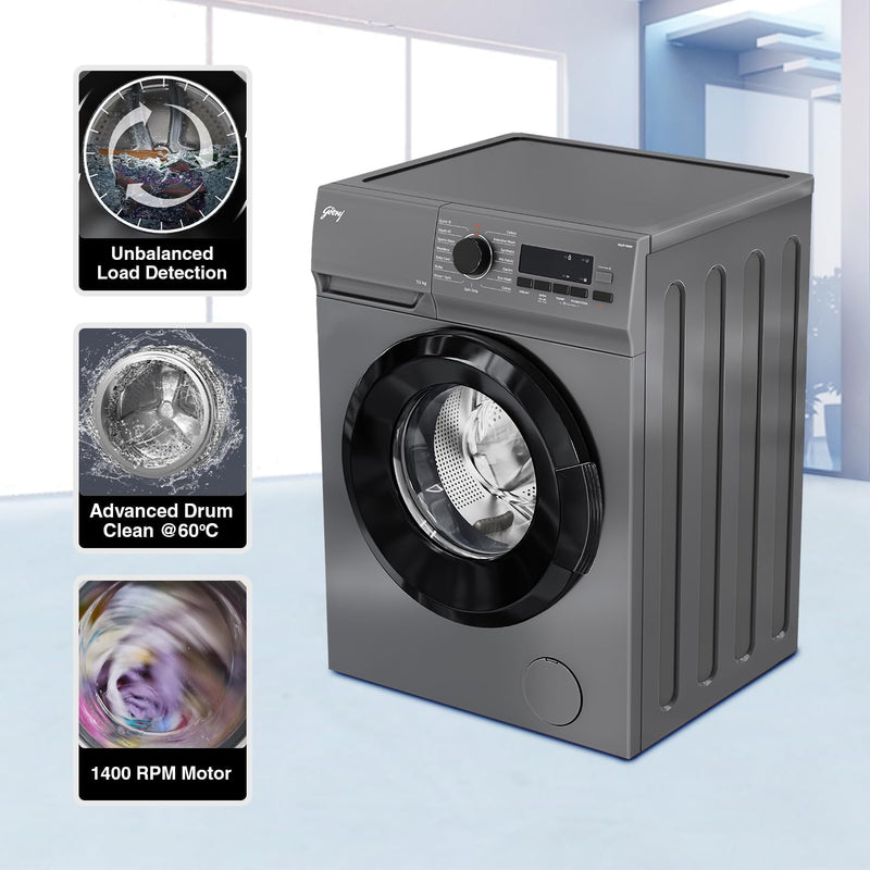 Godrej 7 Kg Eco-Wash Fully Automatic Front Load Washing Machine (WFEON ARG 7012 FEBT SLSR)