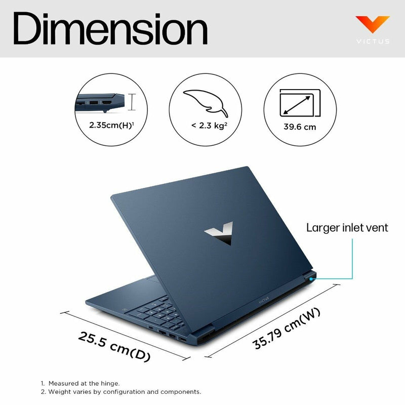 HP Victus 15.6 Inch, Gaming Laptop, 16GB RAM + 512GB SSD | AMD Ryzen™ 5 Ryzen5-8645HS processor | NVIDIA® GeForce RTX 3050 6GB | Windows 11 Home, Blue (15-fb3012AX)