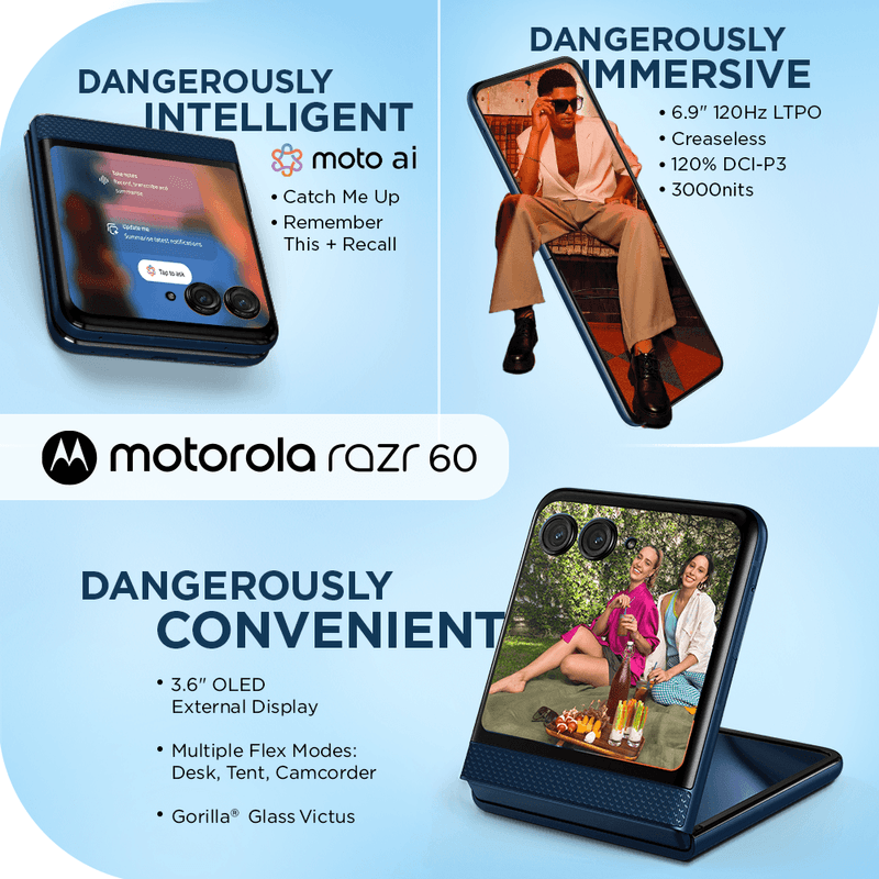 Motorola Razr 60 5G | (8GB RAM + 256GB) | Pantone Gibraltar Sea