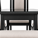 Darling Wave Dining Table, Mahogany Wood with Glass Top