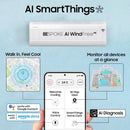 Samsung 1.5 Ton, 3 Star | Bespoke AI WIndfree Inverter Split AC (AR60H18D13WNNA-XNA)