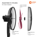 Orient 400MM Stand 37 Neo High Speed Pedestal Fan - Black