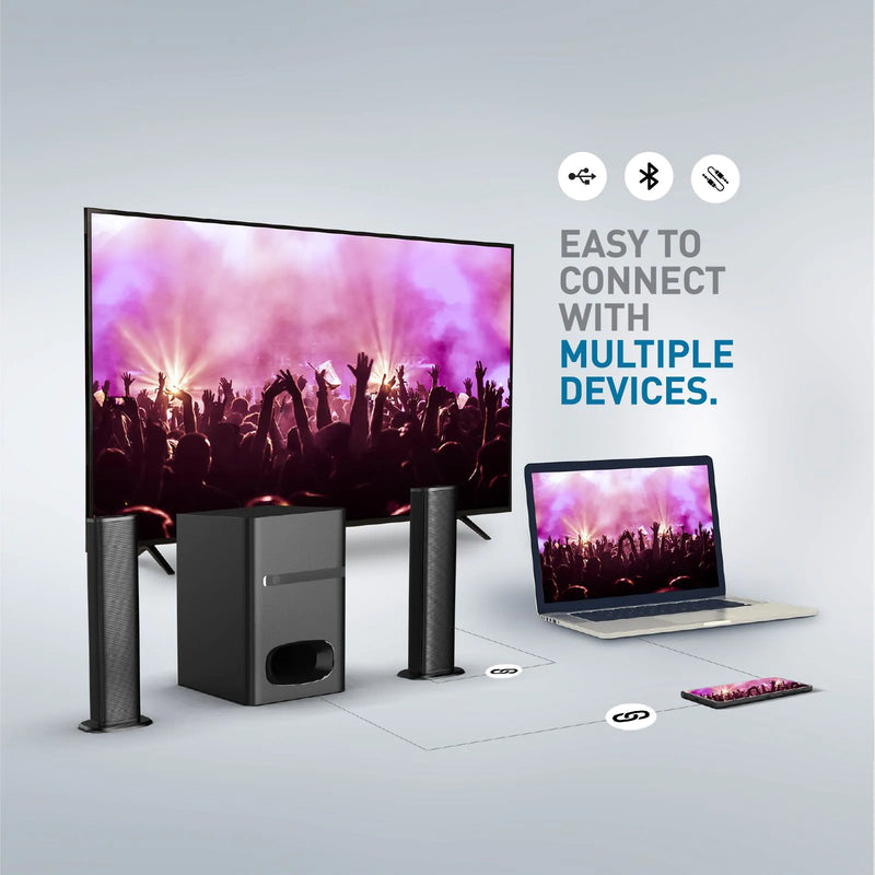Panasonic | 80 W, 2.1 CH USB | Auxiliary Multimedia Speaker System (SC-HT260GW-K, Black)