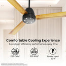 Crompton Energion NITEO 5S 1200mm 3 Blade BLDC Motor Ceiling Fan with Remote - Light Pinewood