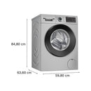 Bosch 7.0Kg 1200 rpm Fully Automatoic Front Load Washing Machine Series 6, Silver ( WGA1220SIN )