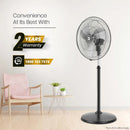 Orient Tornado II 450mm 3 Blade High Speed Pedestal Fan - Black Guard