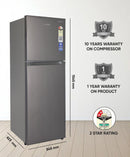 Lloyd 233 L, 2 Star Frost Free Double Door Refrigerator (GLFF262EDST1JC)