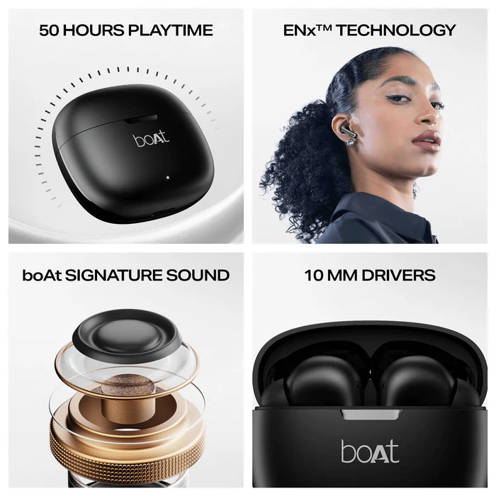 boAt Airdopes 213 | Wireless Earbuds with 50 Hours Playback, | BEAST™ Mode & ENx™ Calling