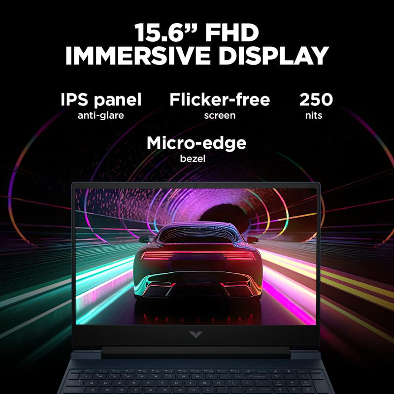 HP Victus Gaming Laptop, AMD Ryzen 5 5600H, AMD 4GB Radeon RX 6500M Graphics, 15.6-inch (39.6 cm), FHD, IPS, 8GB DDR4, 512GB SSD, Backlit KB, B&O (Win 11, Blue, 2.29 kg), fb0147AX