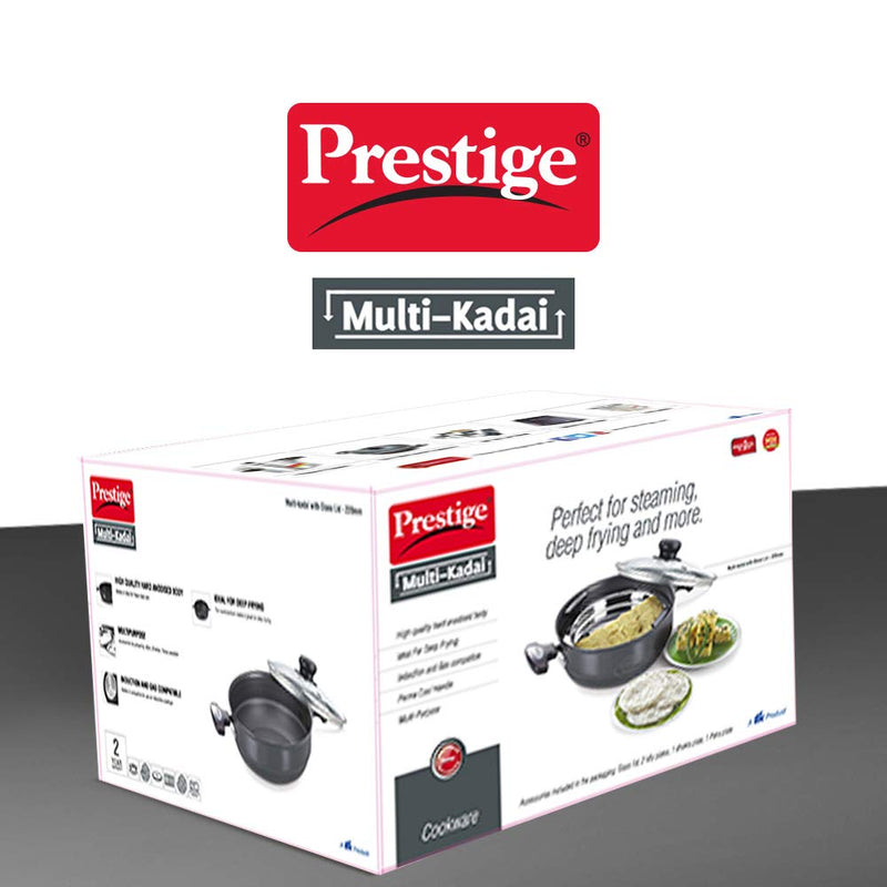 Prestige 4.5 L HA MULTI KADAI 280MM WITH LID Black