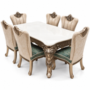 Darling Jorden Dining Table, Rockwood with Marble Top