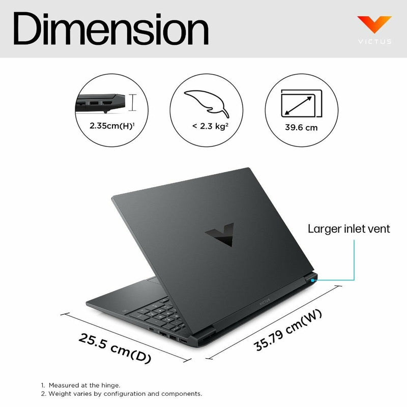 HP Victus 15.6 Inch, Gaming Laptop, 16GB RAM + 512GB SSD | 13th Generation Intel® Core™ i5 processor |  RTX 2050 4GB 16 GB DDR4 RAM | Windows 11 Home, Silver (15-fa2703TX)