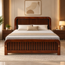 Darling Diana Cot – Walnut Rubber Wood, Queen Size