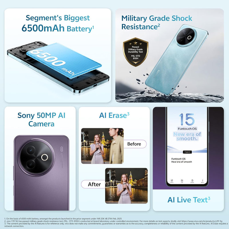 Vivo Y39 5G | 8G+256GB | Lotus Purple