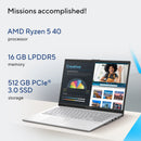 ASUS Vivobook Go 15, Student Laptop, AMD Ryzen 5 40 (16GB/512GB/AMD Radeon Graphics/39.62 cm (15.6) FHD/Windows 11