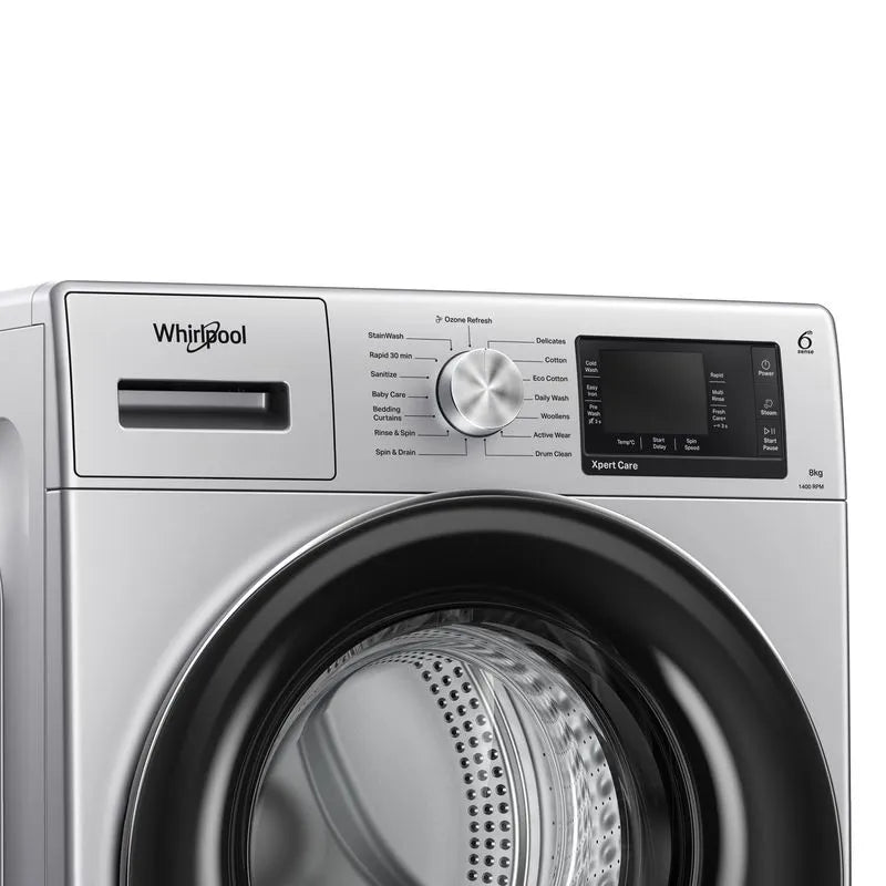 Whirlpool Xpert Care 8kg 5 Star Front Load Washing Machine with Ozone Air Refresh Technology & Heater (33015)