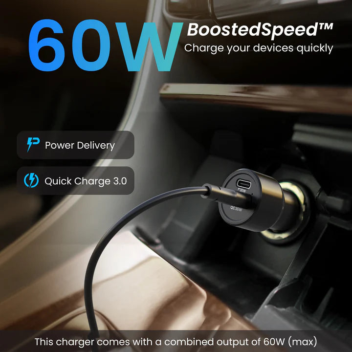 Ambrane 60W Fast Charging Car Charger (AMBRANE - CAR CHARGER CAR CONNECT)