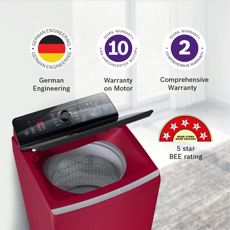 Bosch 7.5 Kg 680 rpm Fully Automatic Top Load Washing Machine Maroon ( WOE753M0IN )