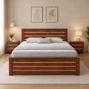 Darling Asta Cot – Engineered Wood, Queen, Teak Finish
